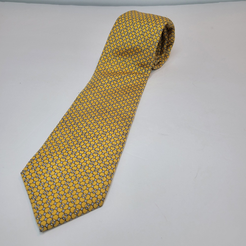 Brooks‎ Brothers Tie Silk Yellow Blue Floral USA Made Necktie Menswear